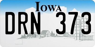 IA license plate DRN373