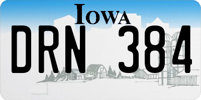 IA license plate DRN384