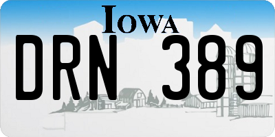 IA license plate DRN389