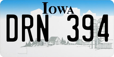 IA license plate DRN394