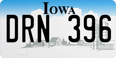 IA license plate DRN396
