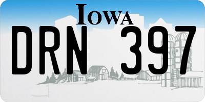 IA license plate DRN397
