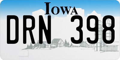 IA license plate DRN398