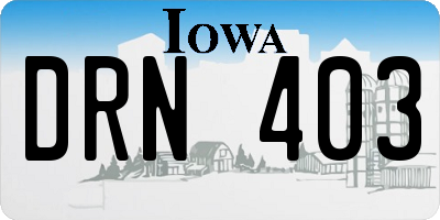 IA license plate DRN403
