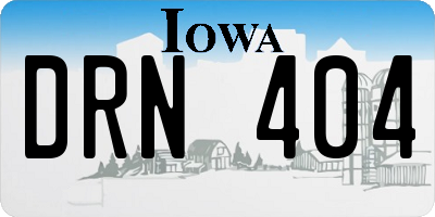IA license plate DRN404