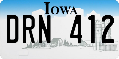 IA license plate DRN412