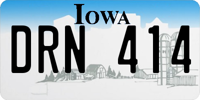 IA license plate DRN414