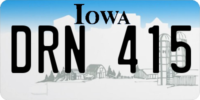 IA license plate DRN415