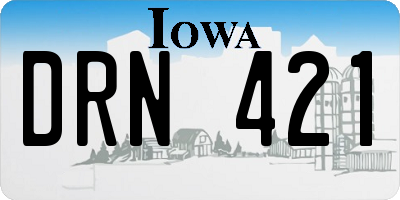 IA license plate DRN421