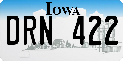 IA license plate DRN422