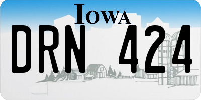 IA license plate DRN424