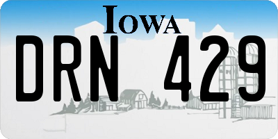 IA license plate DRN429