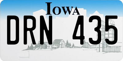 IA license plate DRN435