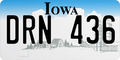 IA license plate DRN436
