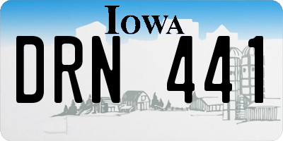 IA license plate DRN441