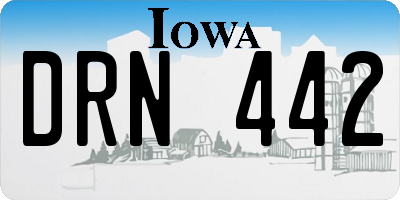 IA license plate DRN442