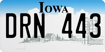 IA license plate DRN443