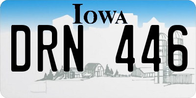 IA license plate DRN446