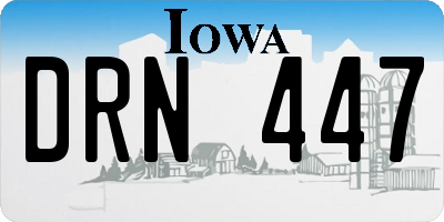 IA license plate DRN447