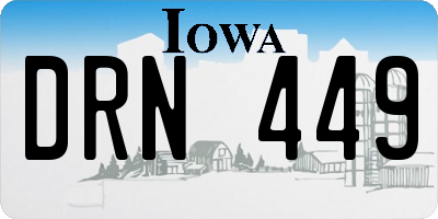 IA license plate DRN449