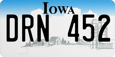 IA license plate DRN452