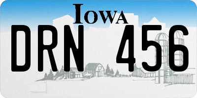IA license plate DRN456