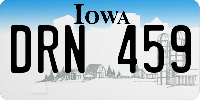 IA license plate DRN459
