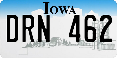 IA license plate DRN462