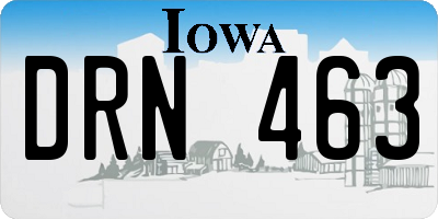IA license plate DRN463