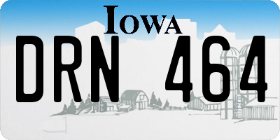 IA license plate DRN464