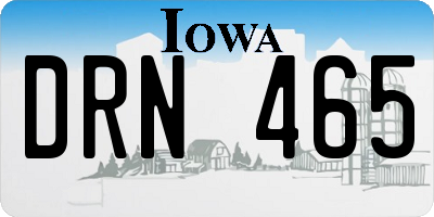 IA license plate DRN465