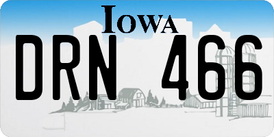 IA license plate DRN466