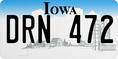 IA license plate DRN472
