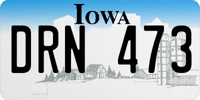IA license plate DRN473
