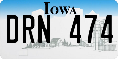 IA license plate DRN474