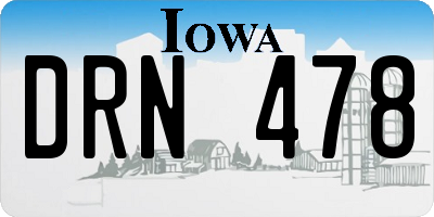 IA license plate DRN478