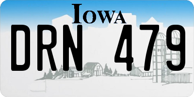 IA license plate DRN479
