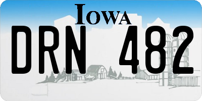 IA license plate DRN482