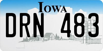 IA license plate DRN483