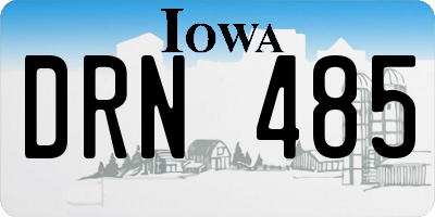 IA license plate DRN485