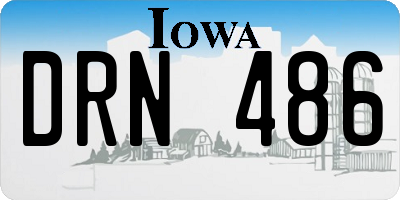 IA license plate DRN486