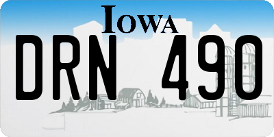 IA license plate DRN490
