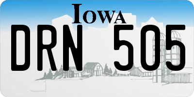 IA license plate DRN505
