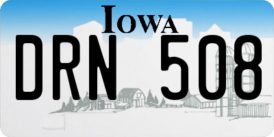 IA license plate DRN508