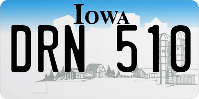 IA license plate DRN510