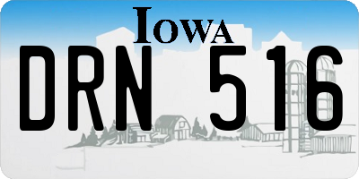 IA license plate DRN516