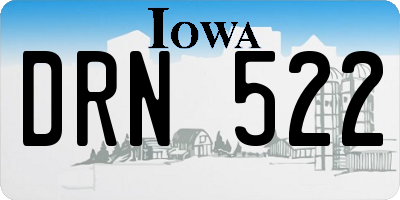 IA license plate DRN522