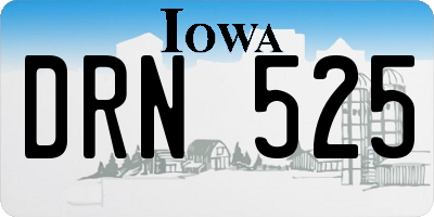 IA license plate DRN525