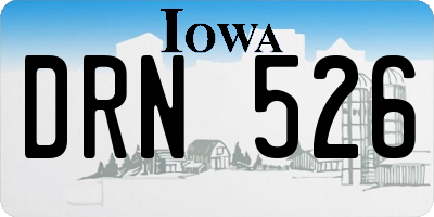 IA license plate DRN526