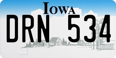 IA license plate DRN534